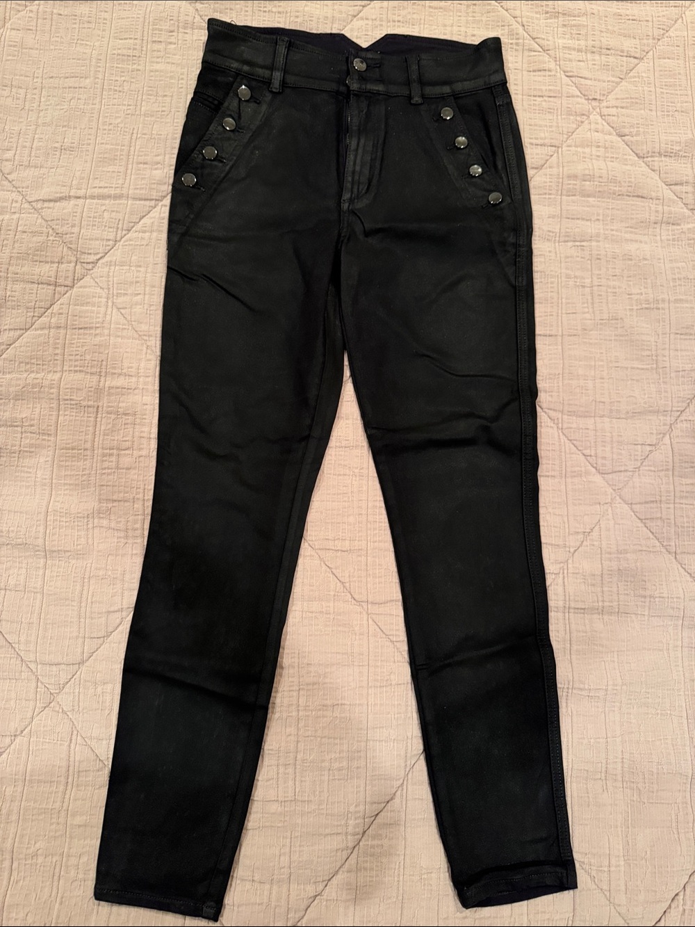 Joe's Jeans Coated Black Skinny Jeans